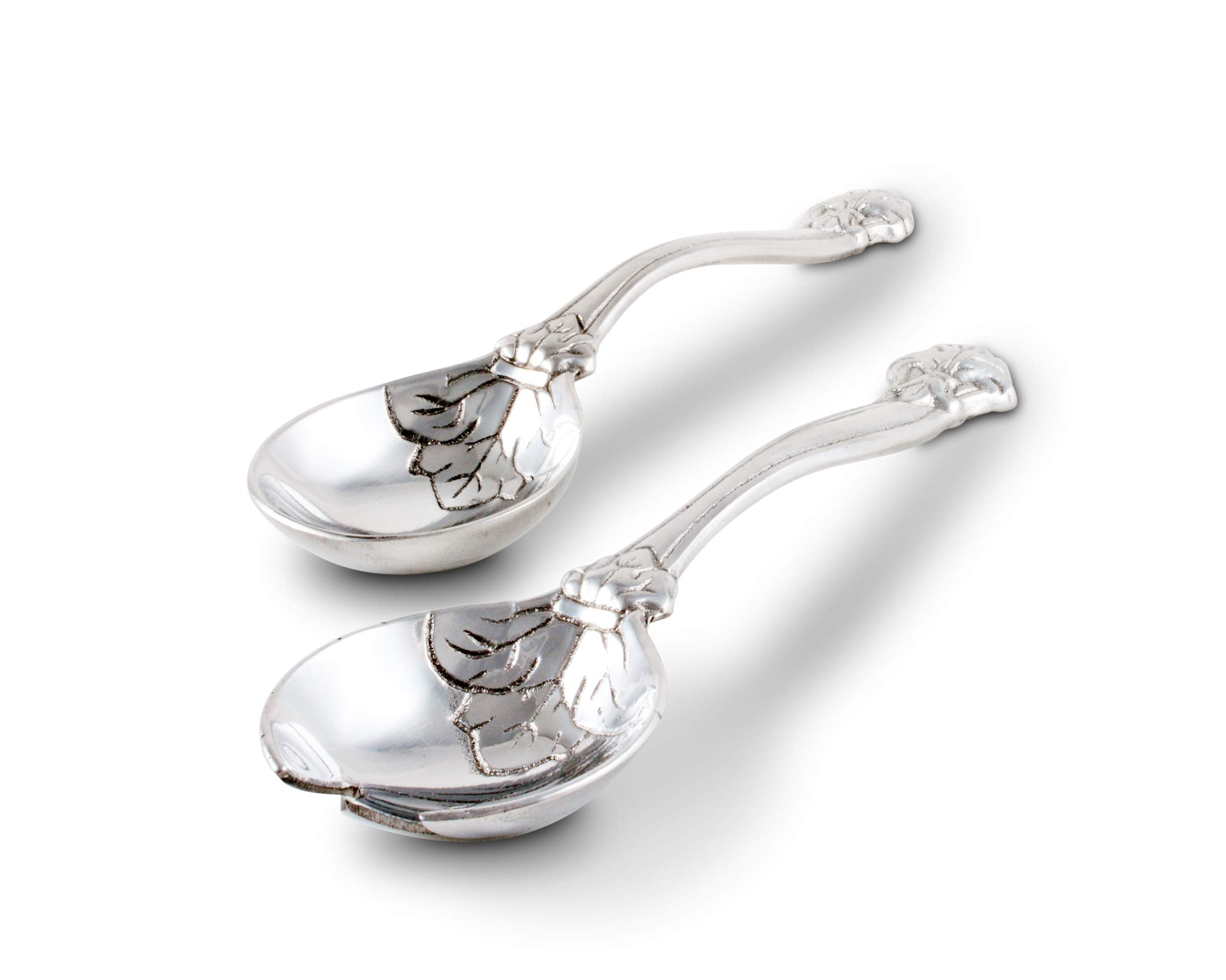 Arthur Court Aluminum Metal Fleur-De-Lis Serving Set Heavy Fleur-De-Lys Silverware Fork 11 Inch Long